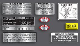 1972-73 Honda XL250 Warning & Service Label Decal Set
